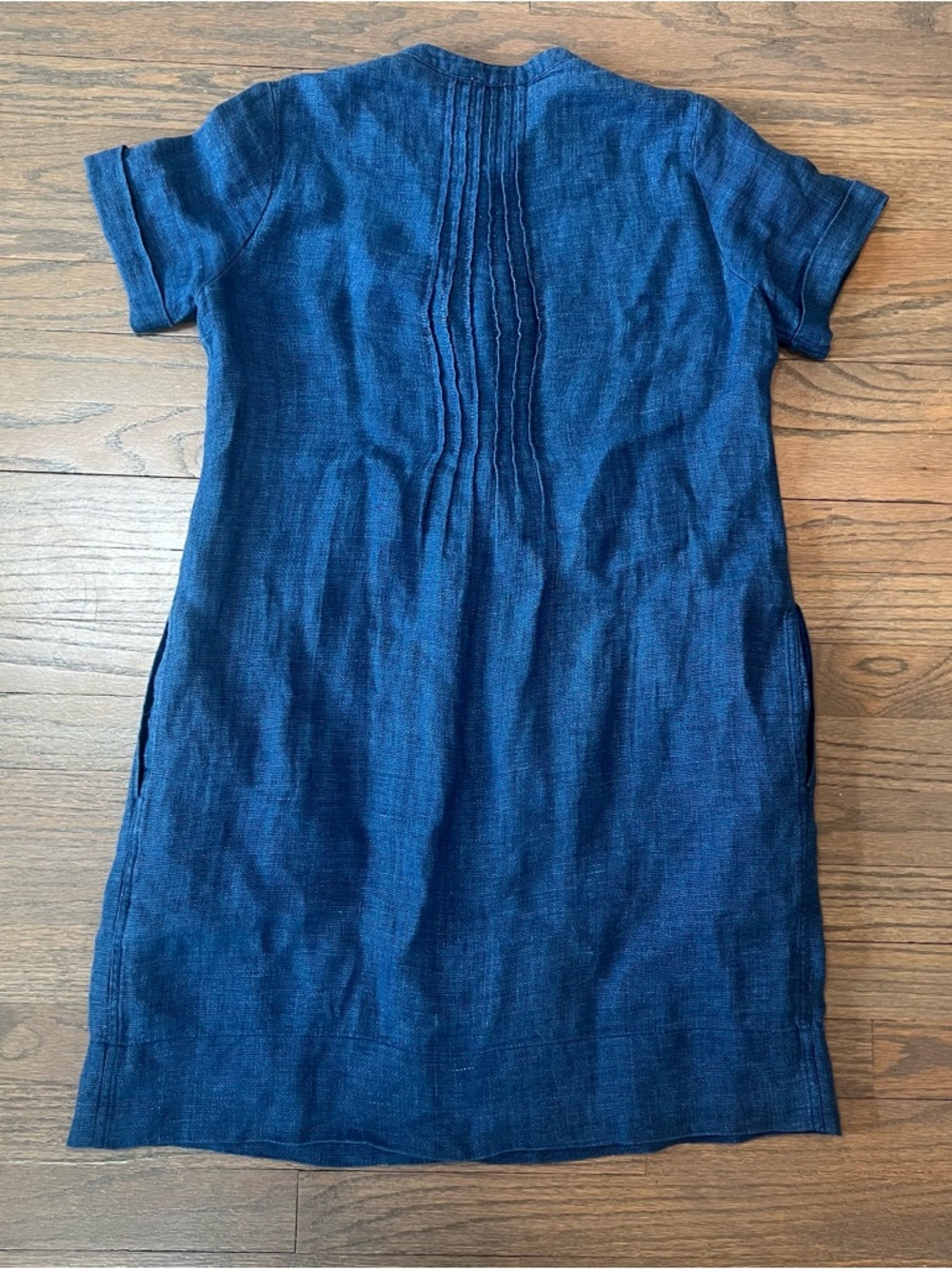 Faherty Gemina Dress 100% Linen Indigo Blue XXS Coastal Classic Preppy Airy - Picture 4 of 8